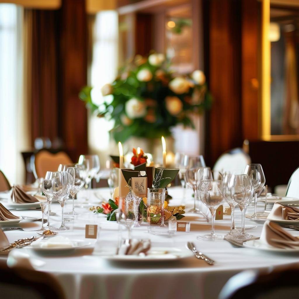 formal dining elegant gathering in hotel