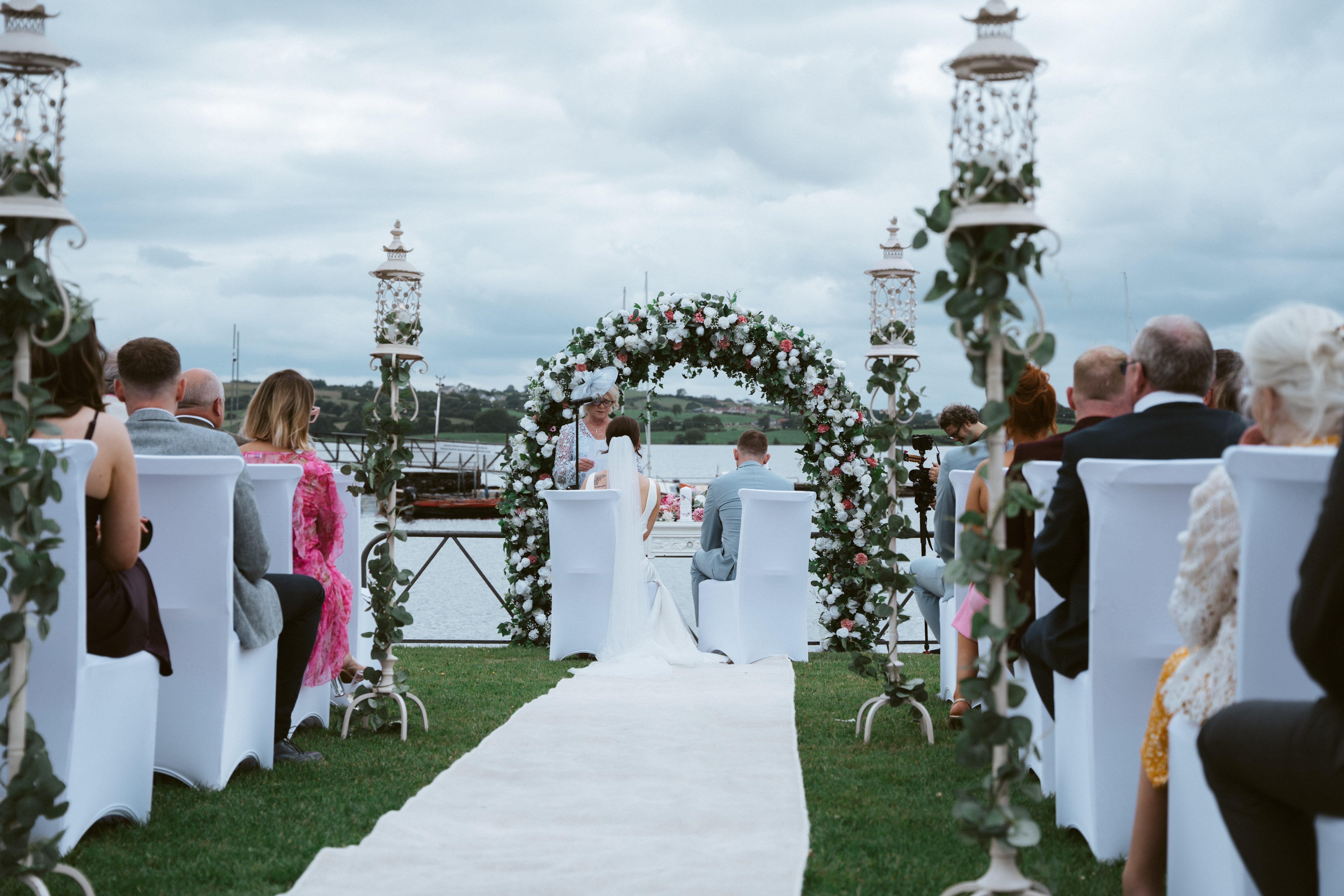 Wedding ceremony at The Lakeside Manor, Virginia, County Cavan, overlooking Lough Ramor