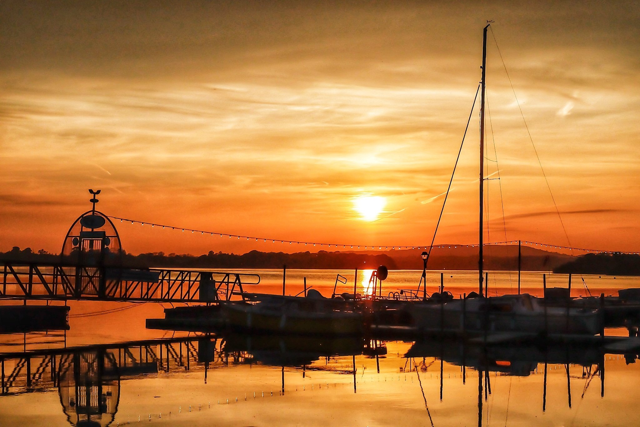 Sunset over Lough Ramor at The Lakeside Manor, Virginia, County Cavan