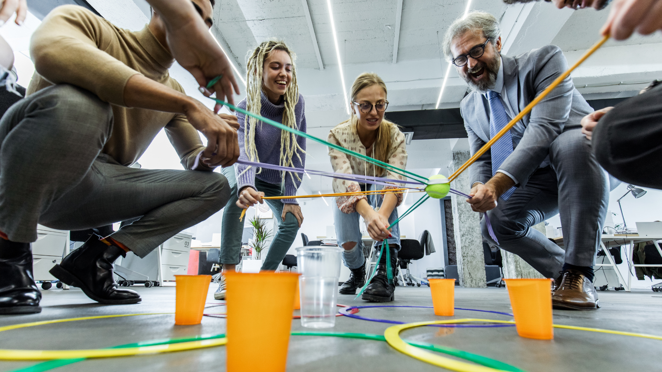 Team building activity during a corporate away day in Ireland