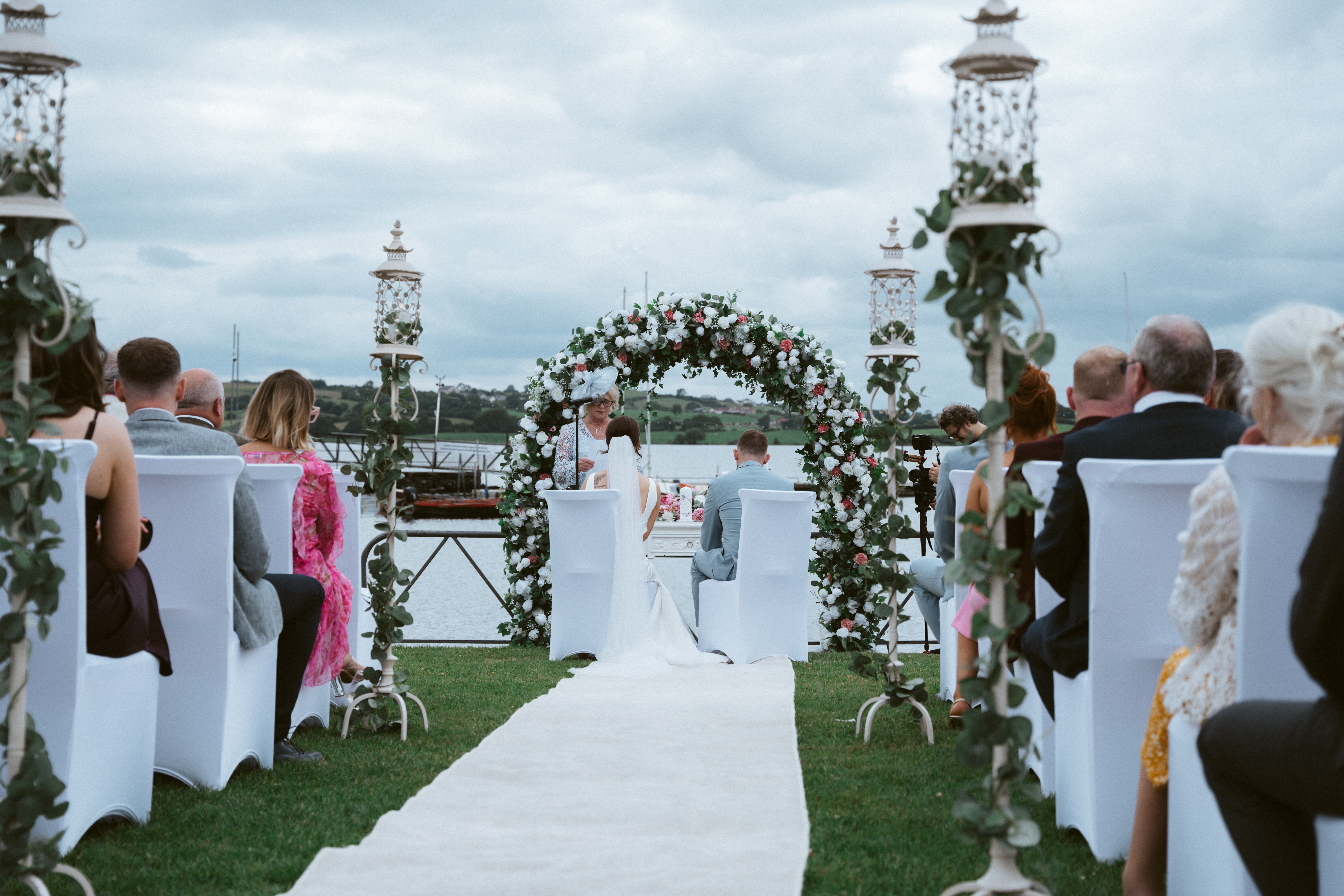 Wedding ceremony at The Lakeside Manor, Virginia, County Cavan, overlooking Lough Ramor
